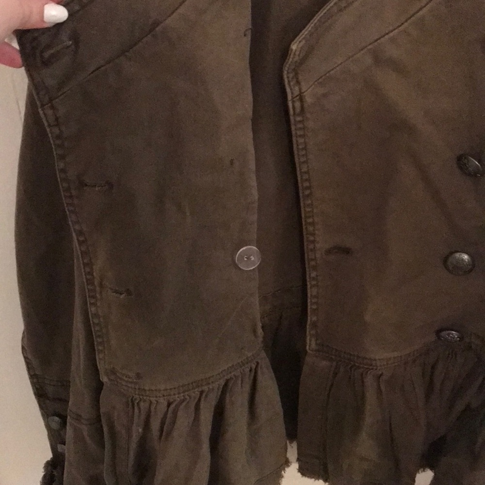 Free People Army Jacket with Peplum Bottom - Picture 7 of 8